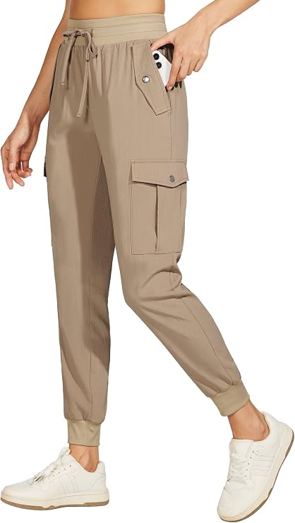 Willit Women's Hiking Pants Cargo Joggers Lightweight Quick Dry Athletic Workout Travel Casual Pants Pockets