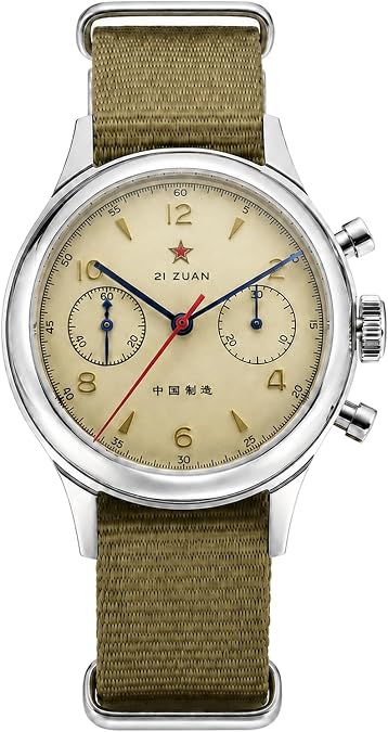 SEAKOSS 1963 Pilot Chronograph Watch for Men, Original Seagull ST1901 Manual Wind Mechanical Movement, Vintage Military Wristwatch