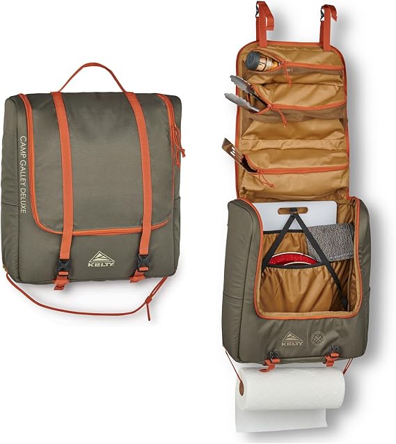 Kelty Camp Galley Deluxe Camp Kitchen Organization Kit, Deep Pockets, Paper Towel Holder, Zippered Compartments for Outdoor Cooking Essentials