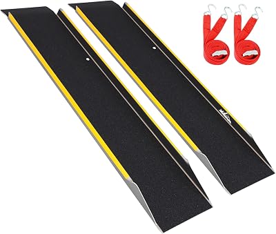 Ruedamann 48 Aluminum Shed Ramps for Lawn Mowers, 2PCS - 11.5 Wide Lightweight Sturdy Non-Slip Loading Ramps with Grit-Coated Surface, Truck Bed, Motorcycle, ATV, UTV, Trailer, 1200 LBS Capacity