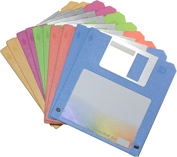 YEY Floppy Disk - 3.5" 1.44Mbps Floppy Disks for Data Storage(10-Pack)(Disk Colours are Issued at Random