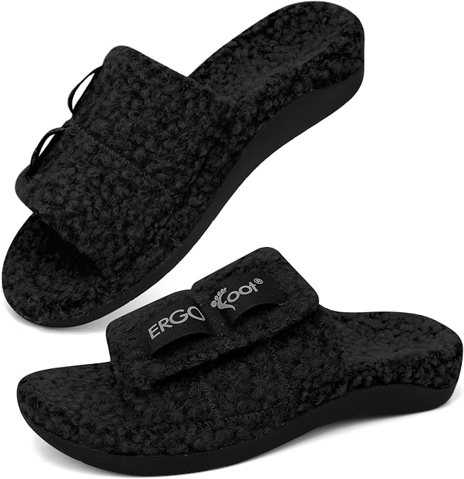 ERGOfoot Orthotic Slippers with Arch Support for Women Men