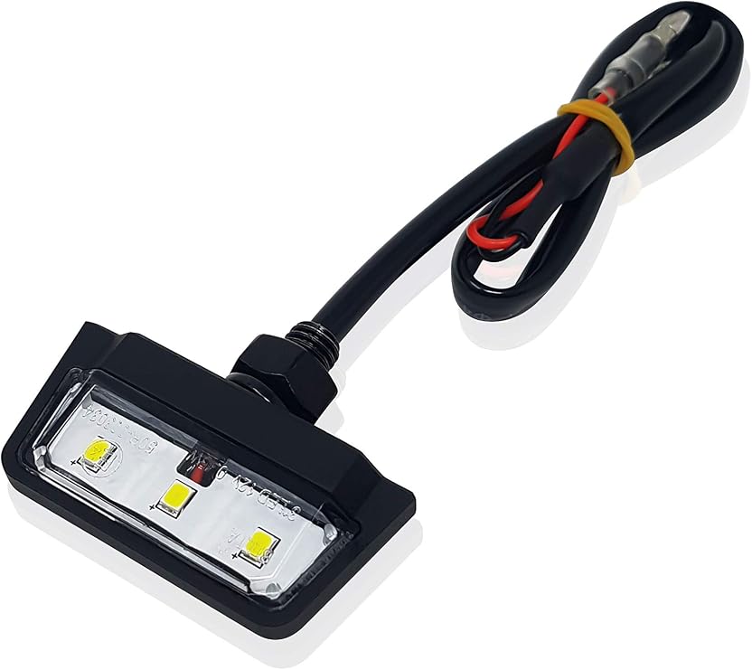 E Approved LED Number Plate Light Universal Motorcycle Quad Scooter Car ATV Water Test IP67 Mini Black Super Look Number Plate Light