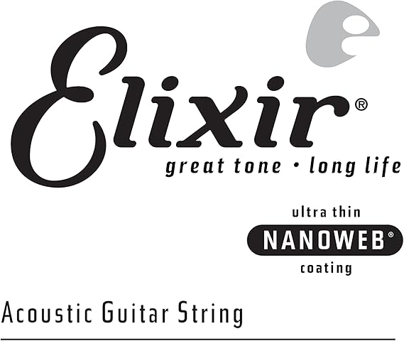 Elixir Strings Acoustic Phosphor Bronze Guitar String NANOWEB Coating, .042
