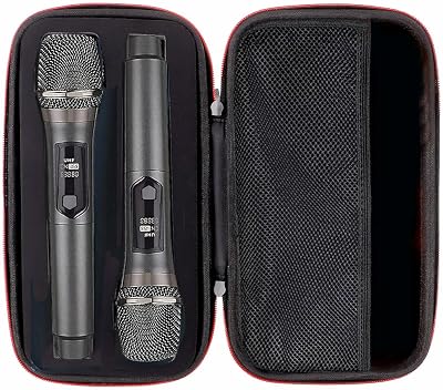 Portable microphone case including microphone with travel handle, shockproof EVA hard shell, waterproof compact storage box, suitable for Karaokevlogoutdoor use