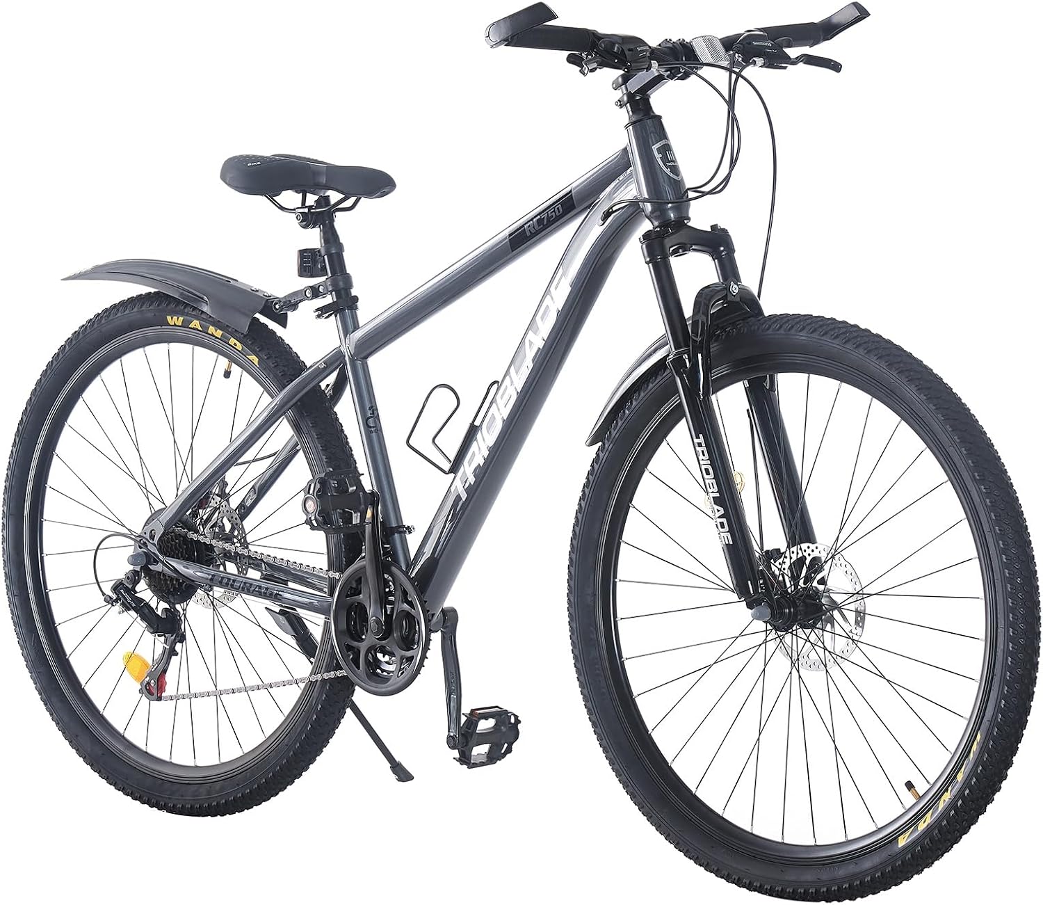 29 Inch Mountain Bike 17.5 Inch Aluminum Frame With Lockout Suspension Fork Mountain Bicycle 21 Speeds with Dual Disc-Brake Suitable