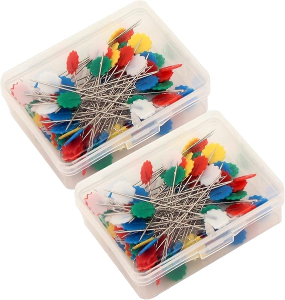 sewing 2 Boxes Flower Head Pins(200PCS) Dressmaking Wedding Quilting Patchwork pins Accessories