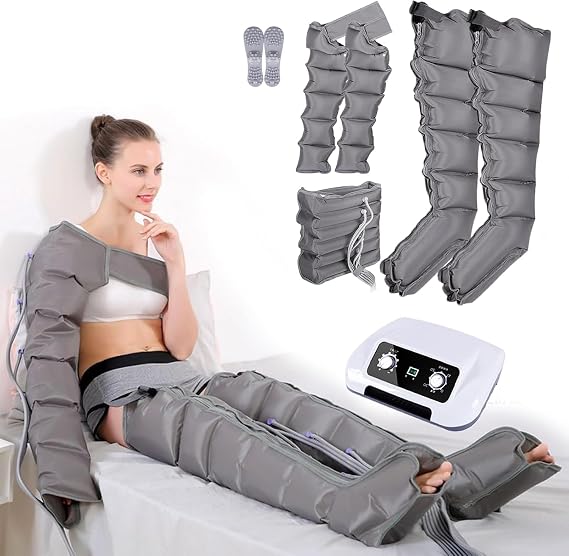 Air Compression Leg Massager︱Electric Air Compression Massager︱ 6 Cavity Lymphatic Drainage Massager︱ Pressotherapy Boots For Waist Leg Lymphedema Circulation Swelling Relax Pain Relief (Optiona
