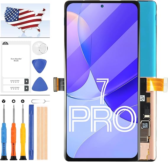 for Google Pixel 7 Pro Screen Replacement for Google Pixel 7 Pro 6.7" GP4BC GE2AE Display LCD Touch Screen Digitizer Full Assembly Parts Kit with Repair Tools (Original Black)