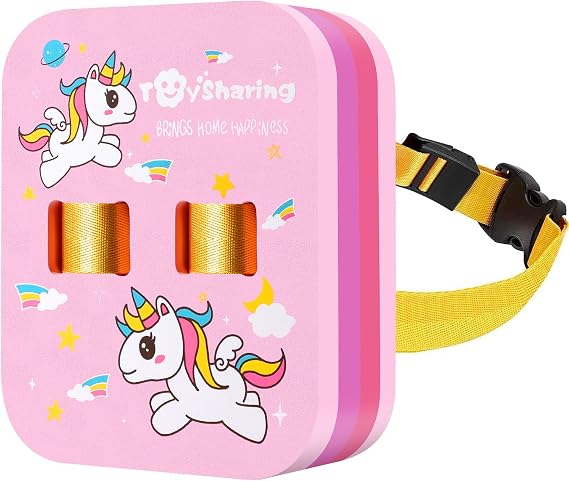 Swim Float Kids Back Belt: Pool Safe Dual-Lock Buckle 140lbs Pull-Tested - Zero Slip-Off Risk Trainer Bubble - 4-Layer Adjustable Buoyancy for Swimmers 3-12 Yrs Girl