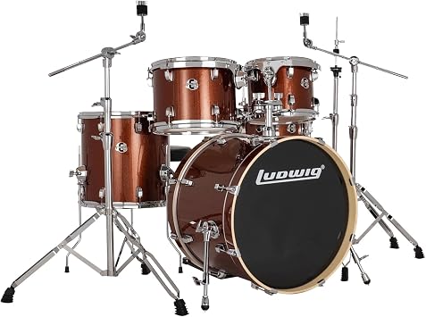 Ludwig Evolution 5-piece Drum Set with Hardware - Copper Sparkle