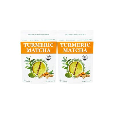 Cherie Sweet Heart Turmeric Matcha Green Tea Superfood Mix, Organic, Keto Friendly, 3.5 Ounce Pack of 2