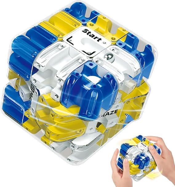 Large 3D Labyrinth Maze Cube, Rolling Ball Brain Teaser for All Ages