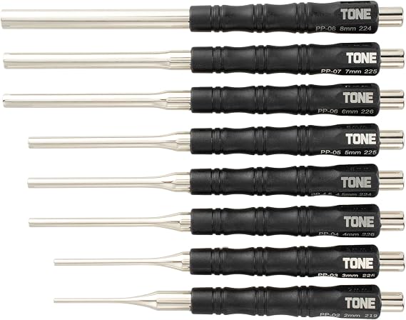TONE Pin Punch Set PP800 Black 8-Piece