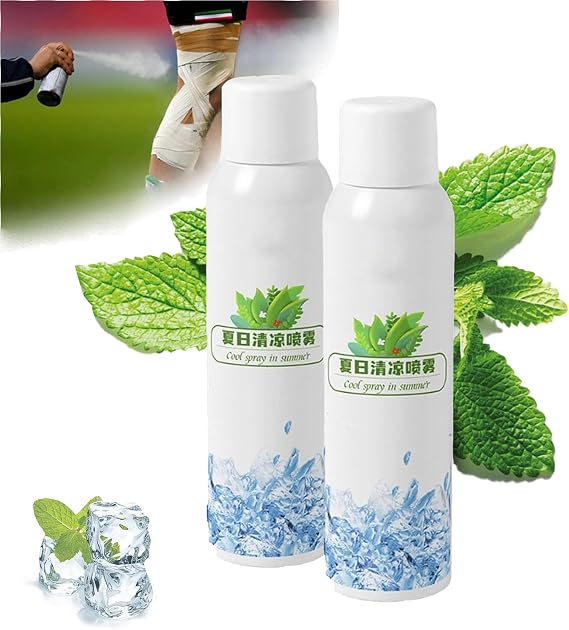 Soccer Magic Spray - Instant Cooling Spray,Freezing Cold Magic Spray,Portable Summer Cooling Spray,Icy Cool Relief,Cool Down Return to The Game with Confidence - Hot Flash Relief Spray (2 Pcs)