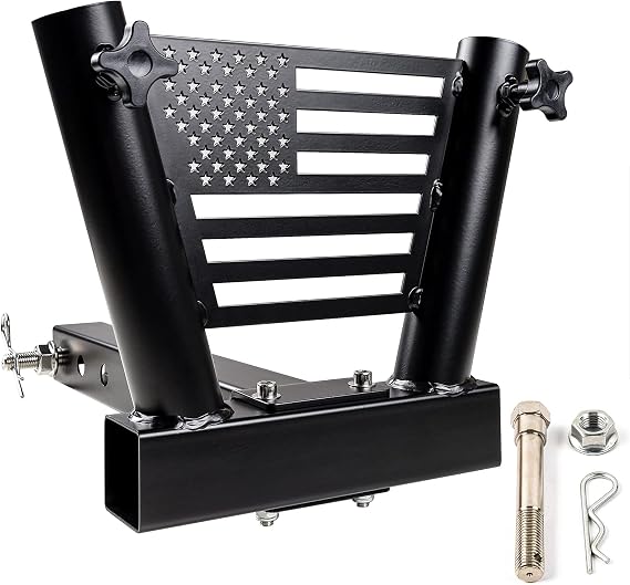 Buling US Flag Hitch Flagpole Holder Trailer Hitch Mount Universal for Jeep SUV RV Pickup Truck Camper Trailer with Standard 2 Hitch Receiver Thickened Version