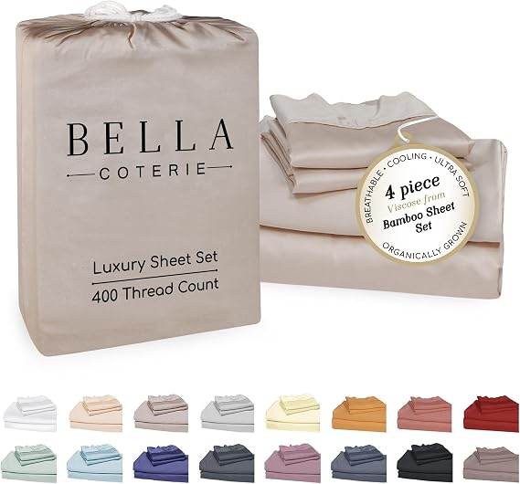 Bella Coterie Luxury Bamboo Viscose California King Sheet Set