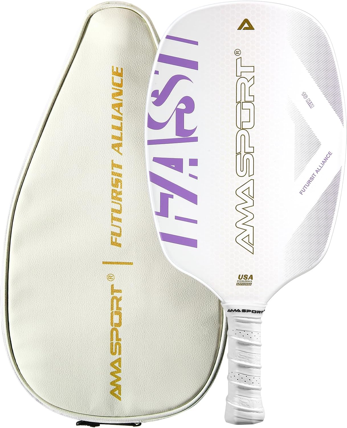 Futursit Alliance Pickleball Paddle Future 001 - Noise-Reducing for Quieter Play - CHROMALIT Color-Changing - CPAS - Huge Sweet Spot - Thermoforming Carbon Yarn Frame