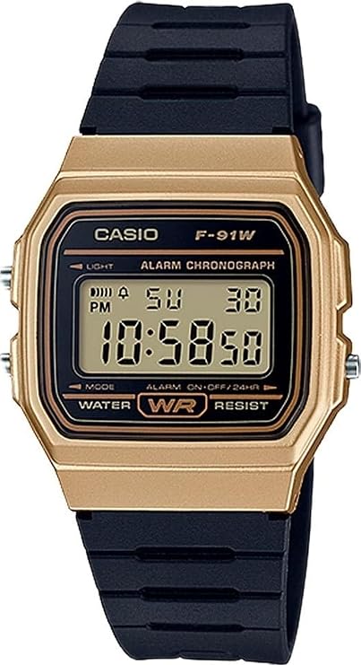 CASIO Men's Classic Quartz Metal & Resin Casual Watch Black Model: F-91WM-9ACF.