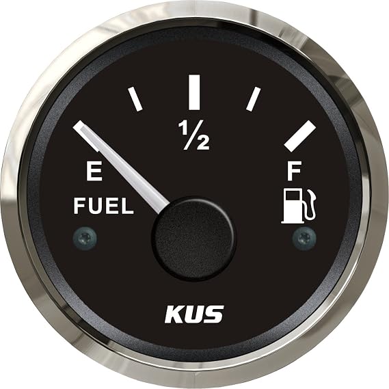 KUS Justified Oil Level Fuel Meter Indicator 0-190ohm with Backlight 12/24V 52mm