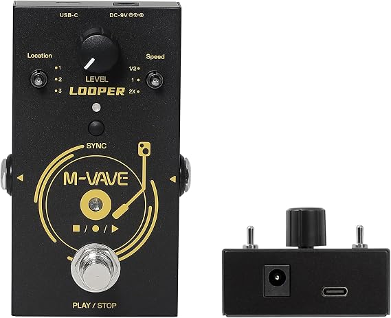 M-VAVE Looper II Guitar Bass Effect Pedal, Digital Looper with 3 Storage Locations, Variable Speed Control, USB-C and 9V DC Power