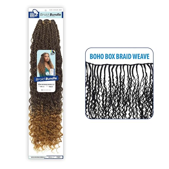 Eve Hair Weave Boho Box Braid Bundle 22" (Jet Black 1)