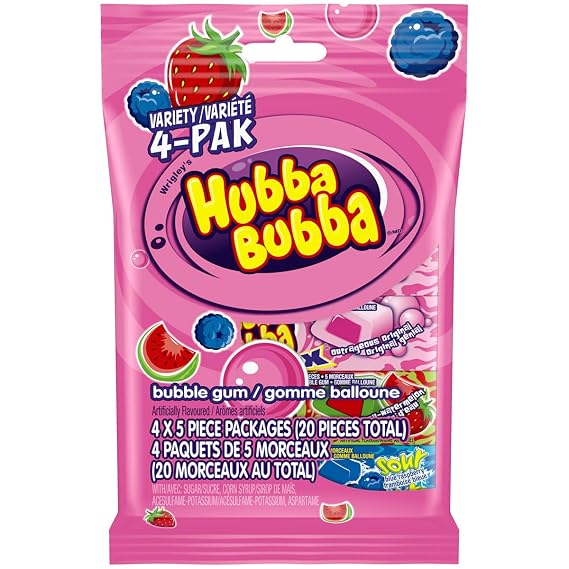 Hubba Bubba Bubblegum, Variety 4 PAK, {Imported from Canada}