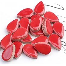 500g Raindrops Ceramics Mosaic Tiles for DIY Crafts Home Decoration, 1.2 x 1.9 cm DIY Mosaic Tile Kits for Craft Plates Flowerpots Vases Cups Mosaic Making Supplies Art Projects (Red)