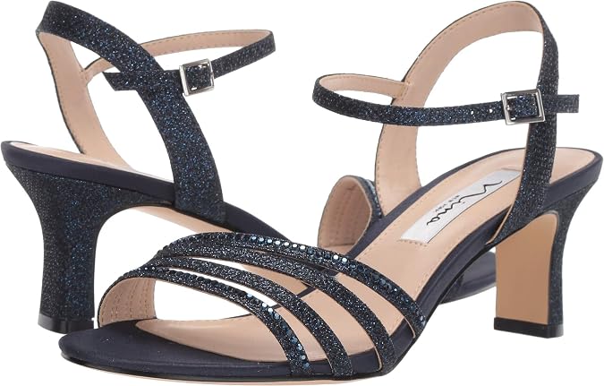NINA Nelena - Women's Sparkling Dress Sandals with Crystal Embellishments Shoes - Elegant and Comfortable heeled Sandals for Women - Casual and Dress - Women Shoes