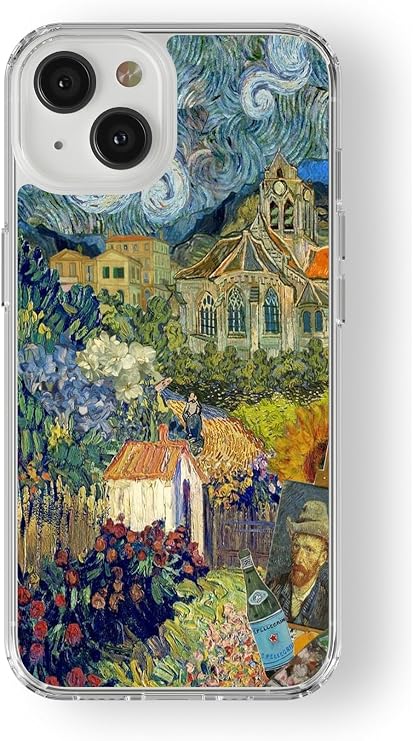 Multitronic iPhone 13 Uyumlu Van Gogh Kolaj Tasarım Baskılı Şeffaf Kılıf