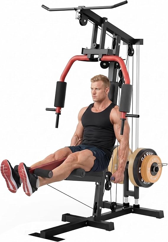 Home Gym Machine, Weight Machines for Home Gym Full Body Workout Strength Training Equipment with Chest Press, Leg Extension, LAT Pulldown and Cable System