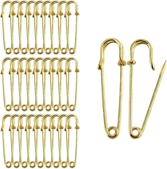 40Pcs 2-Inch Heavy Duty Safety Pins - Blanket Pins for Clothes, Leather, Crafts, Canvas, Shawls, and Kilts