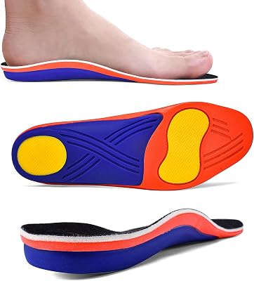 SAFETOE Plantar Fasciitis Orthotic Shoe Inserts，High Arch Support Insoles,Comfortable Shock Absorption Memory Foam Insole with Standing Workers,Running,Relieve Flat Feet,Heel Pain,Metatarsalgia