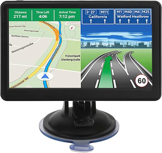 GPS Navigator for Car Truck RV, Latest 2025 Map(Free Lifetime Updates) 7 inch Touch Screen Car GPS Navigation,Support Voice Turn Direction Guidance/Speed and Red Light Warning/Custom Truck Routing