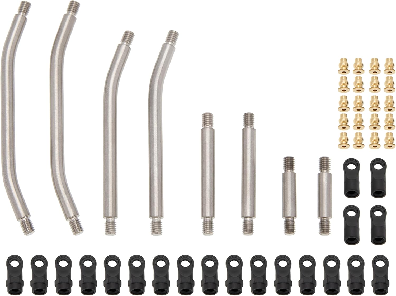 MEUS Racing SCX24 Links Double Bent Links High Clearance Chassis Links Set for Axial 1/24 SCX24 Deadbolt AXI90081 B17 AXI00004 RC Crawler (Titanium Alloy)