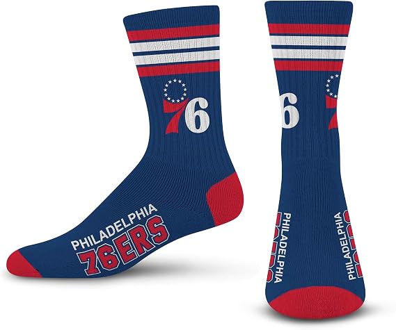 For Bare Feet NBA 4 Stripe Deuce Crew Sock - Adult