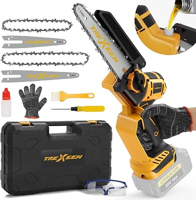 Mini Chainsaw for Dw Battery 20V MAX,8-Inch and 6-Inch 2-IN-1 Cordless Mini Chainsaw,Brushless Chain saw 20v for Wood Cutting, Tree Trimming Battery Not Included