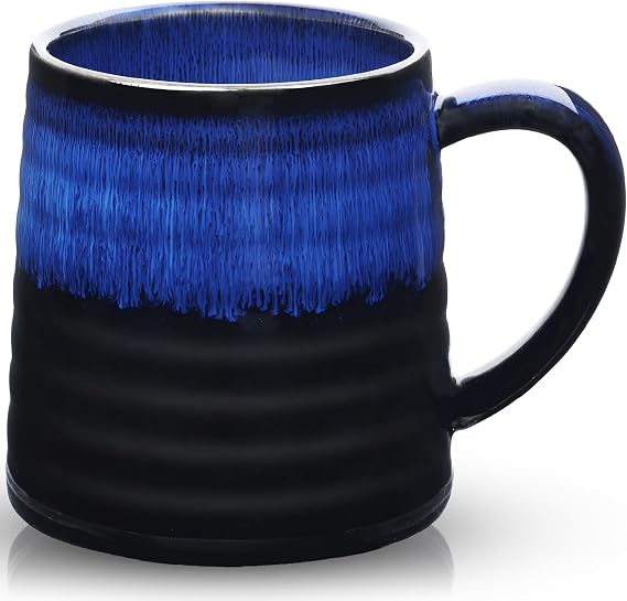 700ml Extra Large Ceramic Coffee Mug with Big Handle (Starry Blue)