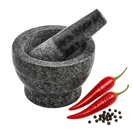 IMUSA USA Small Polished Mortar and Pestle, 3.75, Granite