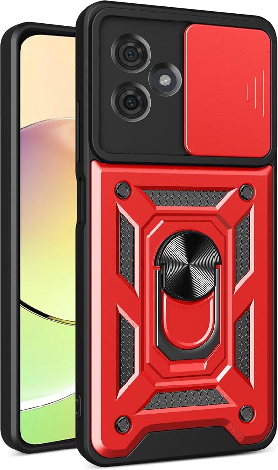 Compatible with ZTE Blade V50 Design 4G,Compatible with ZTE Blade A73 4G Case Cover,with Slide Camera Lens Cover Compatible with ZTE Axon 50 Lite 4G / Blade V50 Smart 4G Case Red