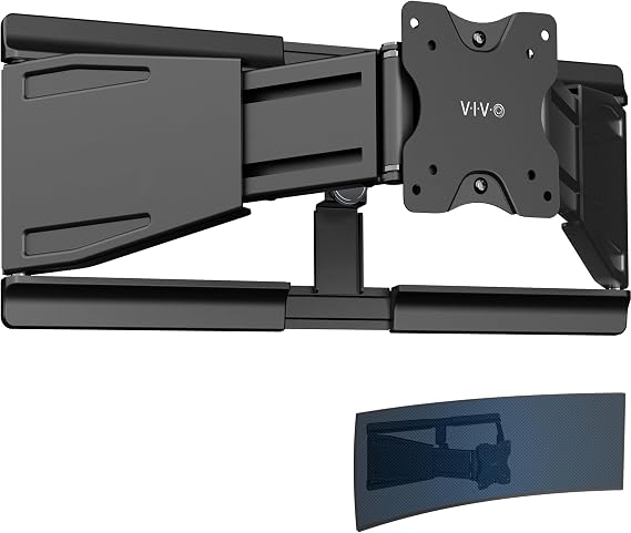 VIVO Telescoping Ultrawide Monitor Wall Mount, Fits up to 49 inch Ultra-wides, Holds 44 lbs, Adjustable Low Profile VESA Bracket, Black, Mount-VWLP2