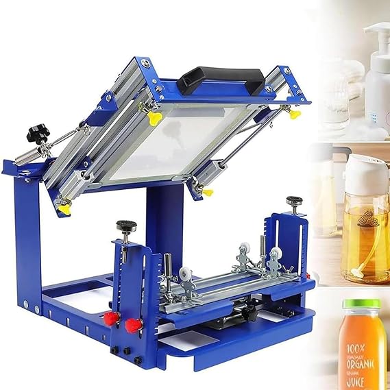 Cylinder Screen Printing Machine,Manual Cylinder Press Printer,screen printer for Mugs Cups Bottles - 3.15inch Curved Screen Printer for Rods Buckets Pens - Printing Equipment