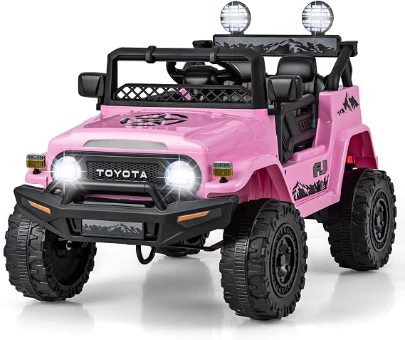 Costzon Ride on Car, 12V 7Ah Licensed Toyota FJ Cruiser Electric Car w/Remote Control, Shock Suspension, LED Lights & Music, Kids Car to Drive for Toddlers Aged 37-96 Months Old