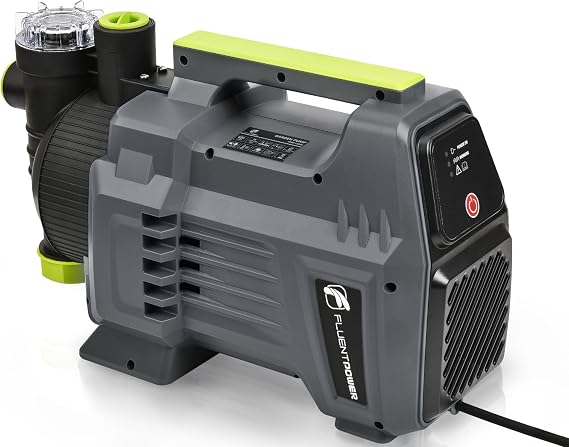 FLUENTPOWER 1.5HP Automatic Garden Booster Pump with Integrated Prefilter, 1300GPH, Lift 150FT, Portable Shallow Well Jet Pump, Water Transfer Draining Pump for Home Garden Lawn Sprinkler Irrigation