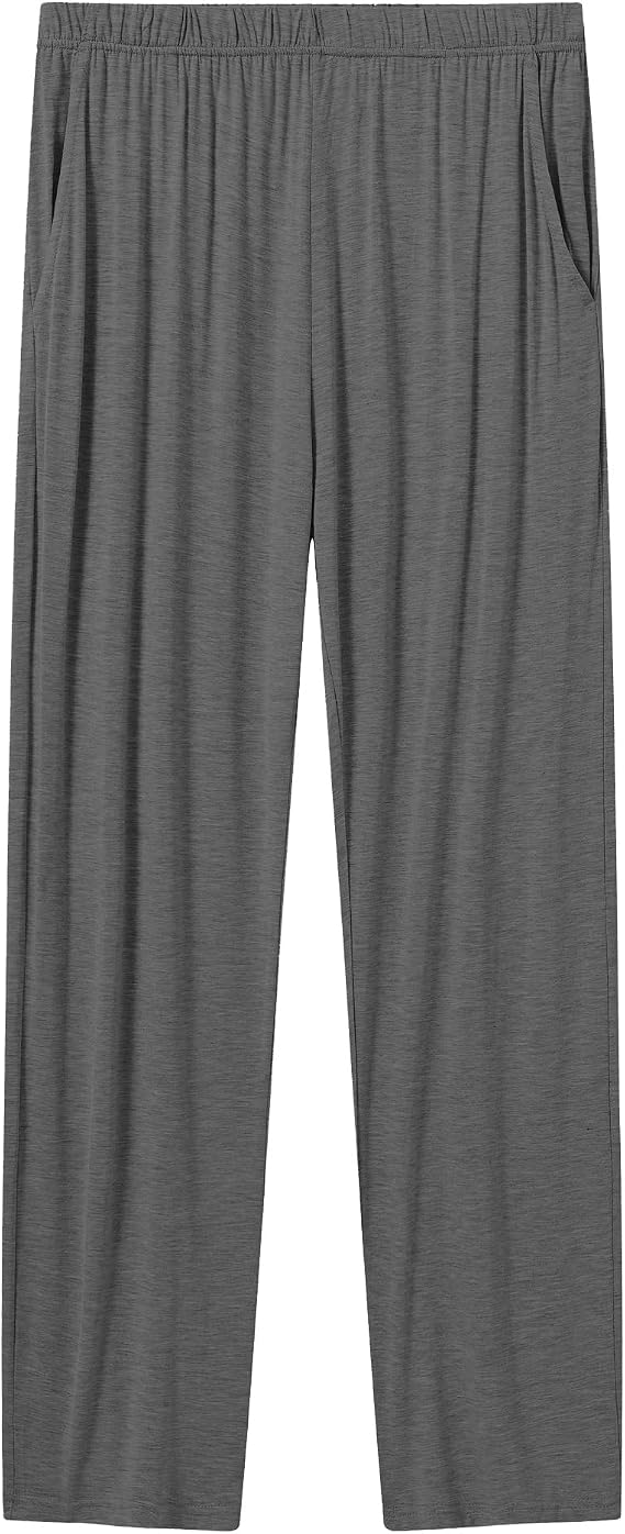 Mens Soft Knit Pajama Pants Sleep Lounge Bottoms Lightweight Loungewear Pj Pants With Pockets