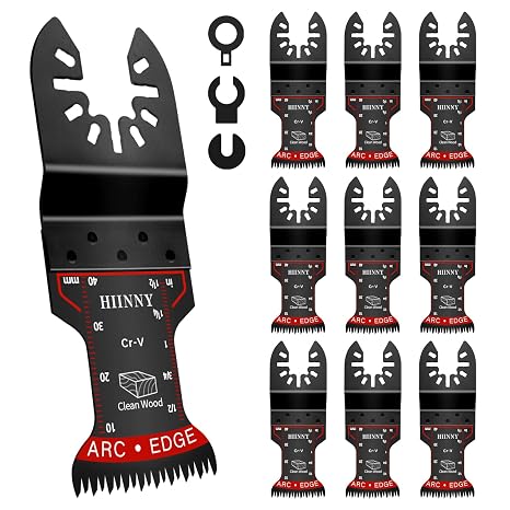 Japanese Tooth oscillating Tool Blade, 10 PCS Arc Edge Multitool Blades,Multi Tool Blades for Wood,Clean Cut for Wood Plastic 
