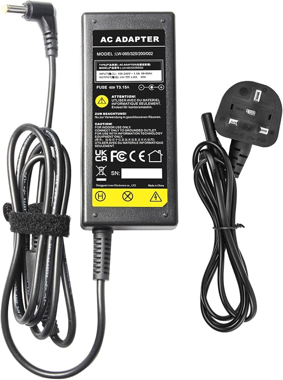 ARyee 5.5 x 2.5mm Laptop AC Power Charger Adapter for Fujitsu Siemens Esprimo Mobile V5535, Lifebook AH530 AH531 A1645 L1310G L7300 L7320 Li1705 M1451G - 20V 3.25A