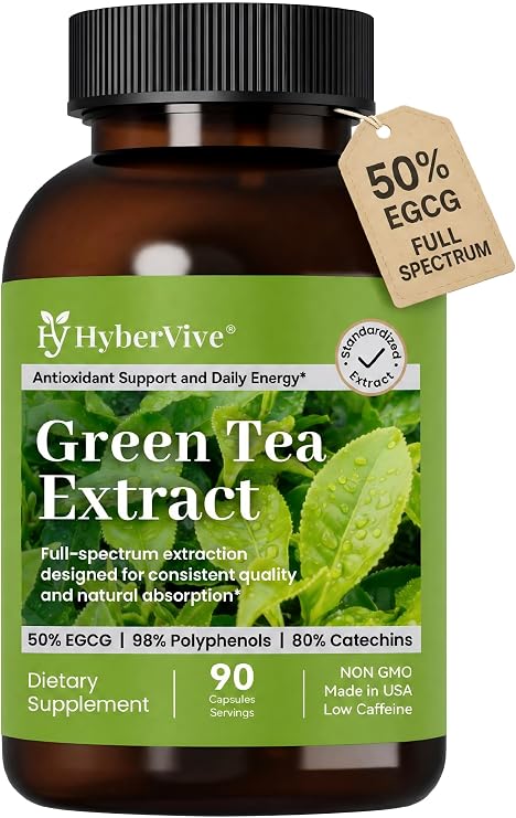Green Tea Extract 450mg, 50% EGCG, 98% Polyphenols, 80% Catechins