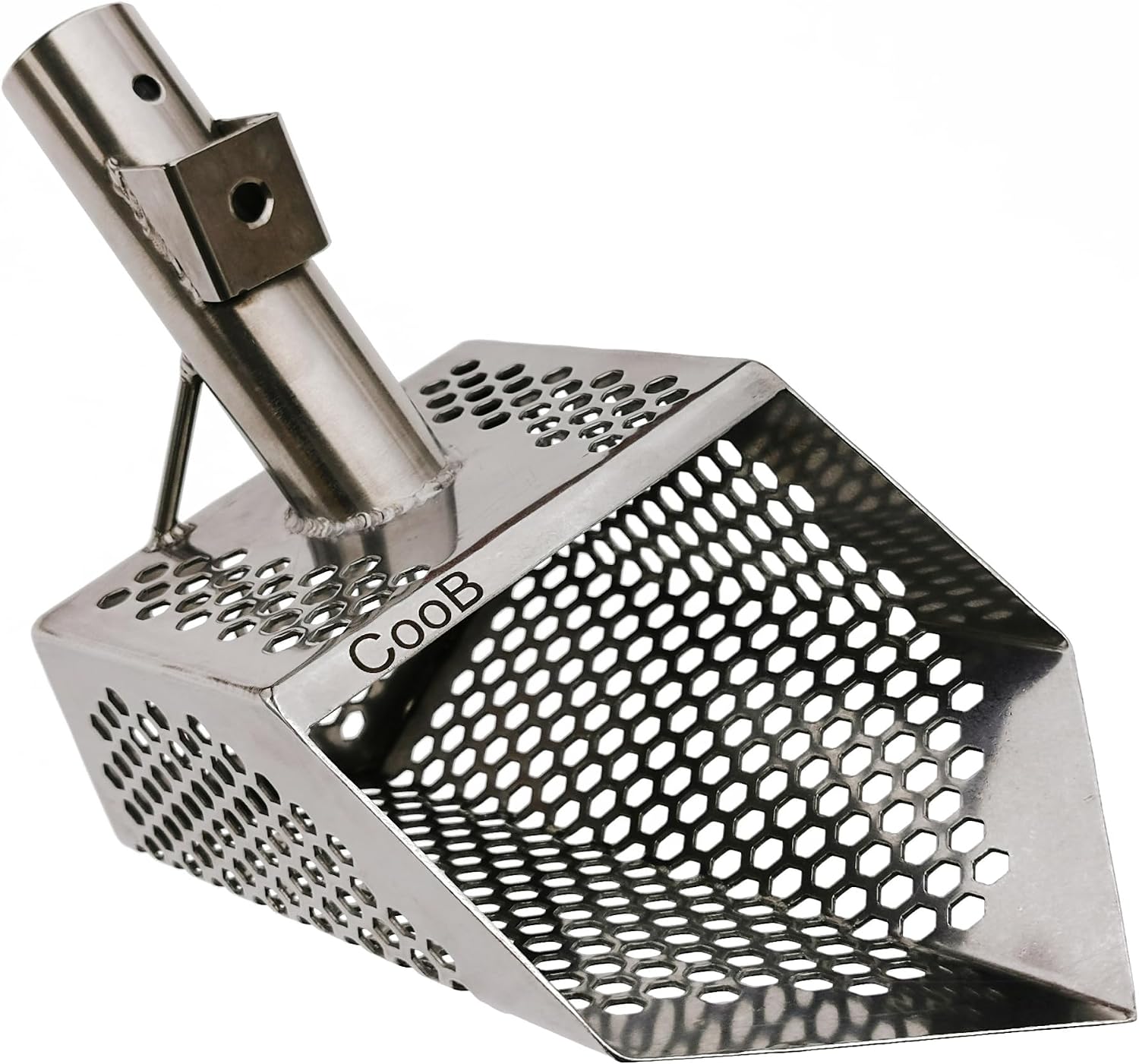 CooB Upgraded Sand Scoop Shovel Metal Detector Sharky. Sand Scoops Treasure Detecting, Metal Detector Hunting Tool. 1.5mm Stainless Steel, 7mm Hexahedron Holes