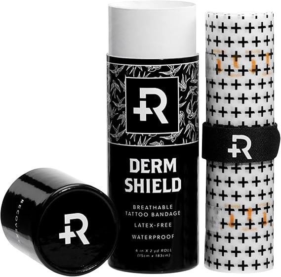 Recovery Aftercare Derm Shield Tattoo Cover Up Patch - Latex-Free & Waterproof Tattoo Aftercare Bandage - Transparent Matte Film - Breathable & Flexible - Promotes Healing & Skin Renewal (6" x 2 yd)